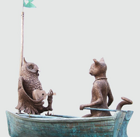 James Coplestone Owl and Pussy-Cat Water Feature
